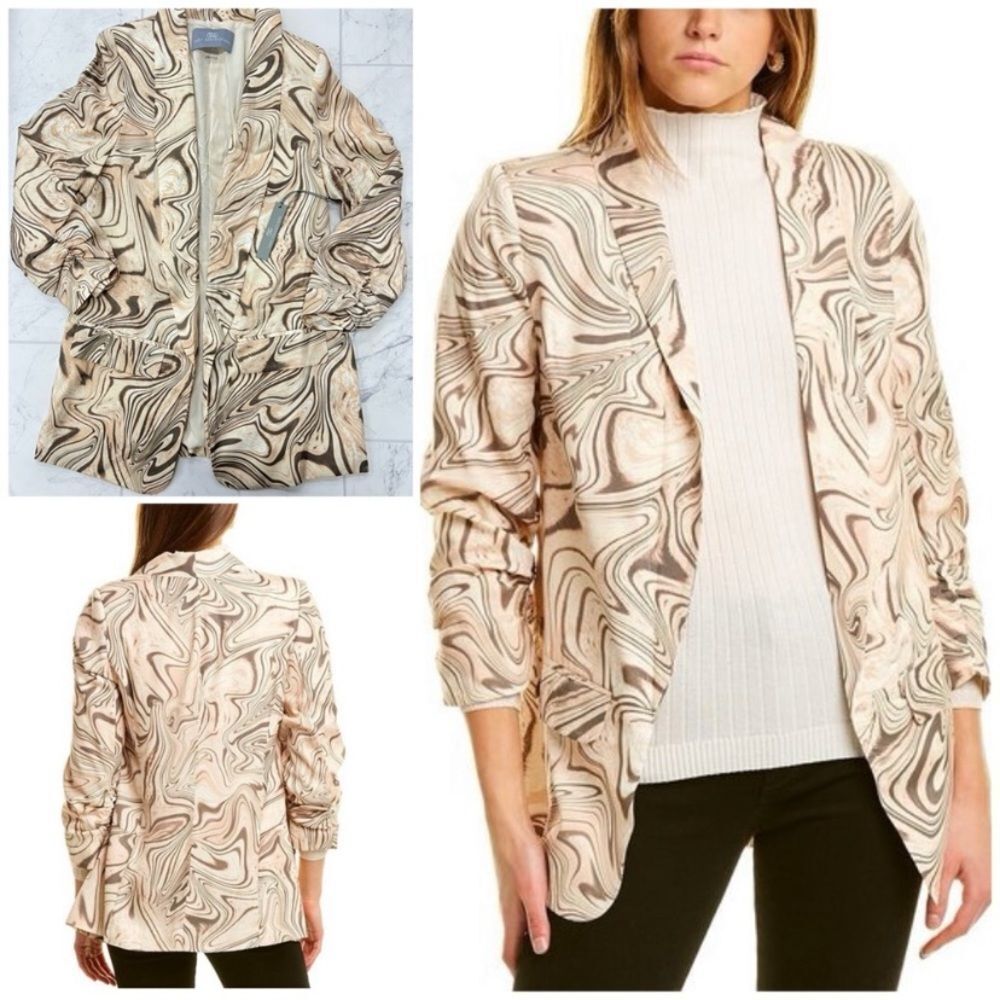 Tart Kia Printed Open-Front Blazer